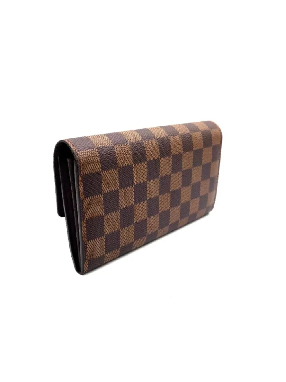 Louis Vuitton Portefeuille Sarah Damier Ebene Initials Leather Brown Bifold